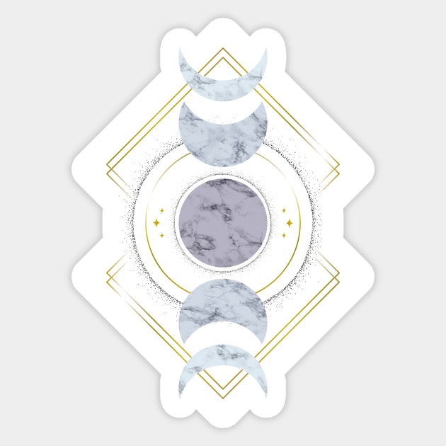 Marble Moon Phases Sticker by Barlena